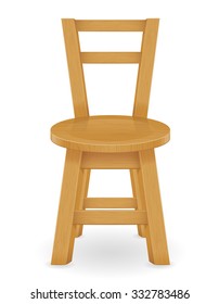 wooden stool vector illustration isolated on white background