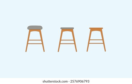 Wooden stool vector illustration for use.