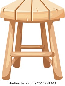 Wooden stool without background vector