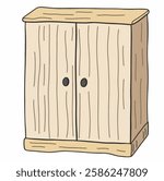 A wooden storage cabinet, perfect for organizing items in living rooms, bedrooms, or offices with a functional design.