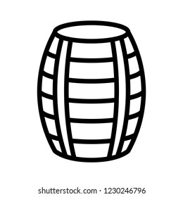 wooden storage container processed food editable outline icon.
