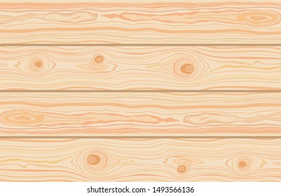 Wooden striped textured background. Brown wooden wall, plank, table or floor surface. Cutting chopping board. Boardwalk surface with place for your text. Vector Illustration.