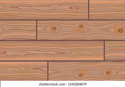 Wooden striped textured background. Brown wooden wall, plank, table or floor surface. Cutting chopping board. Boardwalk surface with place for your text. Vector Illustration.