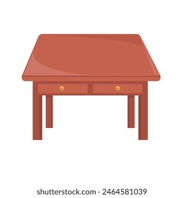 wooden study desk vector element design template web