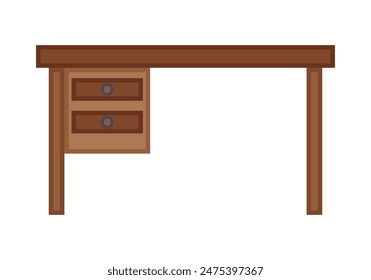 Wooden study table with drawers