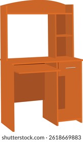 Wooden Study table vector illustration isolated on white for study purpose or desktop