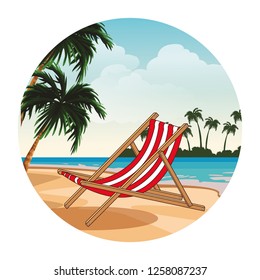 Wooden sunchair cartoon