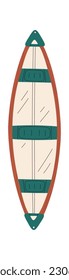 Wooden Surf Board Vector Illustration