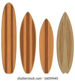 wooden surfboards (high quality illustration)