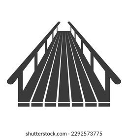 Wooden suspended bridge glyph icon isolated on white background.Vector illustration.