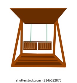 wooden swing vector on a white background