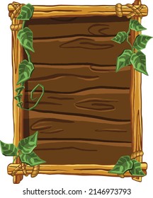 Wooden symbols of dice, buttons for the menu. Digital painting illustration.