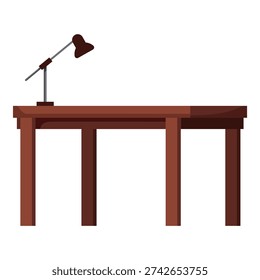 Wooden table with adjustable desk lamp providing focused light for work or study