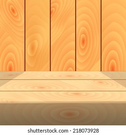 Wooden table background. Template for design.