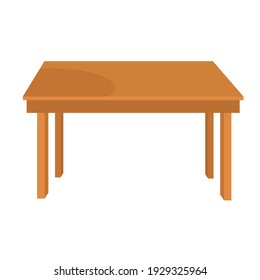 Wooden Table, Brown Simple Table Vector