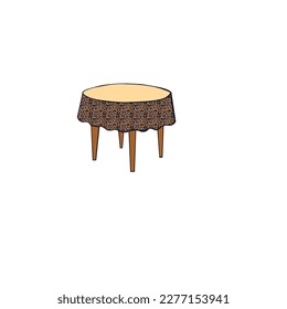 Wooden table, brown simple table vector. white background isolated.