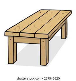wooden table / cartoon vector and illustration, hand drawn style, isolated on white background.