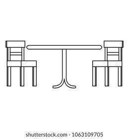 wooden table with chairs