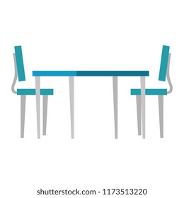 wooden table with chairs