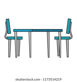 wooden table with chairs