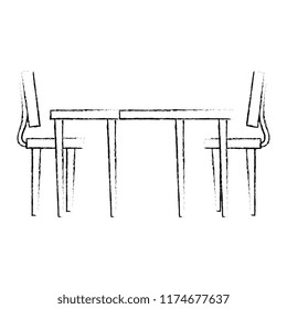 wooden table with chairs