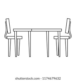 wooden table with chairs