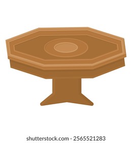 Wooden Table Decoration Vector. Empty Table Illustration. Table Furniture Icon.