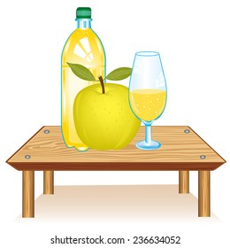 Wooden table with drink on white background 