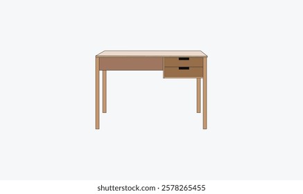 Wooden table editable illustration for use.