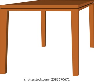 Wooden table flat vector illustration.Cartoon flat table icon vector image