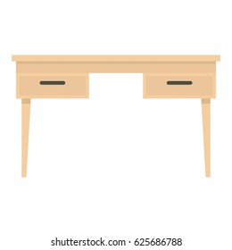 Wooden table icon flat isolated on white background vector illustration