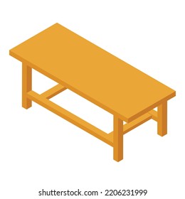Icono de tabla de madera. Isométrico del icono del vector de mesa de madera para el diseño web aislado en fondo blanco