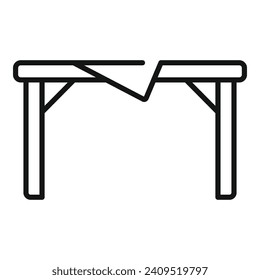 Wooden table icon outline vector. Park wood plan. Outdoor furniture
