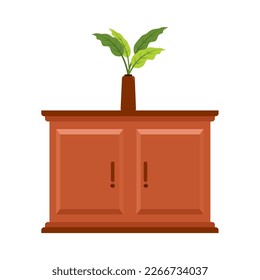 ilustración de mesa de madera para ordenador y decoración