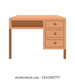 Ilustrações de mesa de madeira para espaços interiores. Mesa de madeira elegante. Placas laterais clássicas. Inspirações de design de painel lateral.