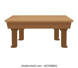 Wooden table isolated illustration