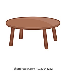 Wooden table isolated illustration on white background