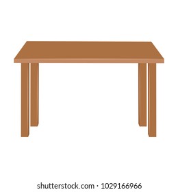 Wooden table isolated illustration on white background
