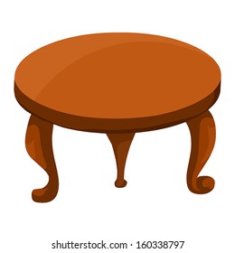 Wooden table isolated illustration on white background