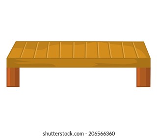Wooden table isolated illustration on white background