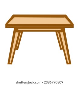 Wooden table isolated illustration on white background