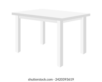 Wooden table isolated illustration on white background