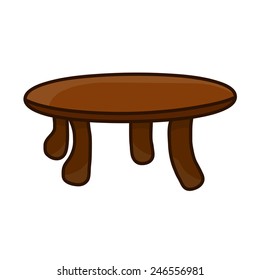 Wooden table isolated illustration on white background