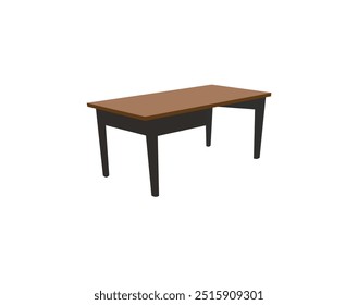 Wooden table isolated illustration on white background,realistic wooden table on transparent background. wood table, 3d. Element for your design,game, advertising.vector,Desk table silhouette set vect