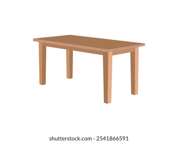 Wooden table isolated illustration on white background