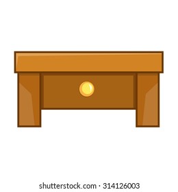Wooden table isolated illustration on white background