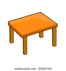 Wooden table isolated illustration on white background