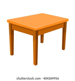 Wooden table isolated illustration on white background