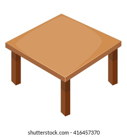 Wooden table isolated illustration on white background