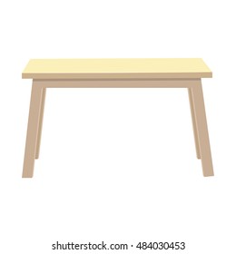 Wooden table isolated illustration on white background